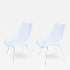 Russell Woodard Woodard Furniture Pair of Russell Woodard Sculptura Wrought Iron Dining Chairs Mid Century Modern - 2832857