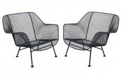 Russell Woodard Woodard Furniture Pair of Russell Woodard Sculptura Wrought Iron Lounge Chairs Mid Century Modern - 3024109