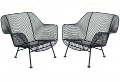 Russell Woodard Woodard Furniture Pair of Russell Woodard Sculptura Wrought Iron Lounge Chairs Mid Century Modern - 3024112