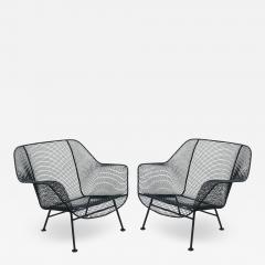 Russell Woodard Woodard Furniture Pair of Russell Woodard Sculptura Wrought Iron Lounge Chairs Mid Century Modern - 3024964