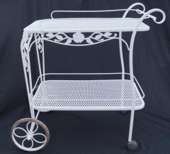 Russell Woodard Woodard Furniture Russell Woodard Wrought Iron Bar Tea Serving Cart Mid Century Modern - 2826792