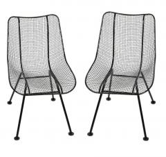 Russell Woodard Woodard Furniture Set of 4 Russell Woodard Original Black Sculptura Dining Side Chairs - 1983026