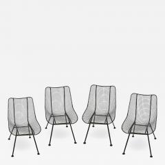 Russell Woodard Woodard Furniture Set of 4 Russell Woodard Original Black Sculptura Dining Side Chairs - 1985753