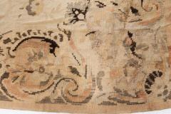 Russian Bessarabian Soft Gray Green and Orange Handwoven Wool Rug - 2448010