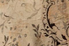 Russian Bessarabian Soft Gray Green and Orange Handwoven Wool Rug - 2448012