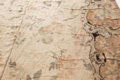 Russian Bessarabian Soft Gray Green and Orange Handwoven Wool Rug - 2448013