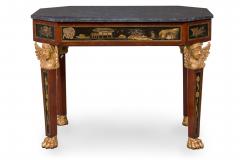 Russian Chinoiserie Parcel Gilt Mahogany Gray Marble Octagonal Center Table - 4169409
