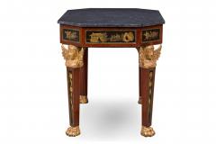 Russian Chinoiserie Parcel Gilt Mahogany Gray Marble Octagonal Center Table - 4169410