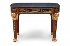 Russian Chinoiserie Parcel Gilt Mahogany Gray Marble Octagonal Center Table - 4169413