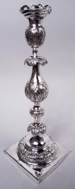 Russian Classical Silver Candlesticks with Warsaw Poland Marks C 1879 - 4032768