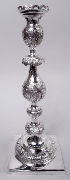 Russian Classical Silver Candlesticks with Warsaw Poland Marks C 1879 - 4032769