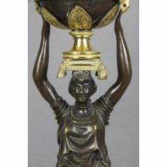 Russian Neoclassic Bronze and Ormolu Candlestick Lamp - 3739871