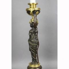 Russian Neoclassic Bronze and Ormolu Candlestick Lamp - 3739872