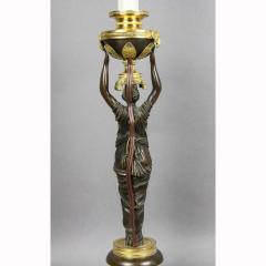 Russian Neoclassic Bronze and Ormolu Candlestick Lamp - 3739875