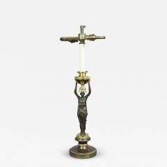 Russian Neoclassic Bronze and Ormolu Candlestick Lamp - 3756595