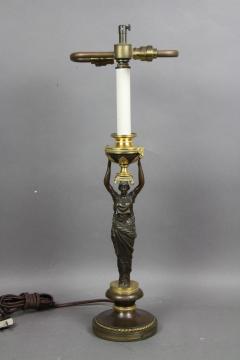 Russian Neoclassic Bronze and Ormolu Candlestick Lamp - 3786999