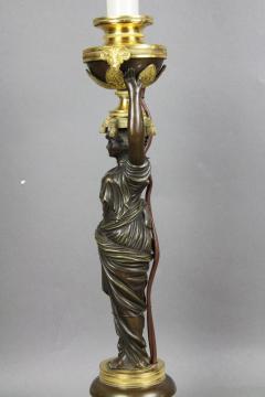 Russian Neoclassic Bronze and Ormolu Candlestick Lamp - 3787001