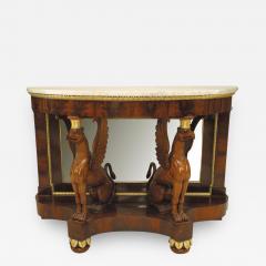 Russian Neoclassic Gilt Mahogany Demilune Console Table - 1470341