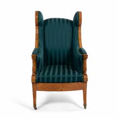 Russian Neoclassic Silk Winged Arm Chair - 1424736