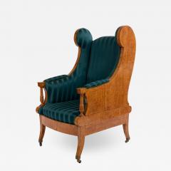 Russian Neoclassic Silk Winged Arm Chair - 1428313