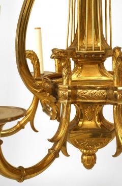 Russian Neoclassic Style Ormolu Lyre Form Chandelier - 738721