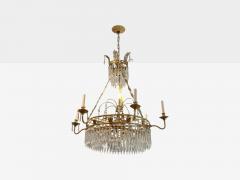 Russian Neoclassical Bronze Crystal Chandelier Italy 1950s - 4256030