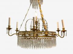 Russian Neoclassical Bronze Crystal Chandelier Italy 1950s - 4256033