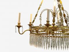 Russian Neoclassical Bronze Crystal Chandelier Italy 1950s - 4256034