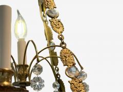 Russian Neoclassical Bronze Crystal Chandelier Italy 1950s - 4256035