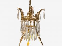 Russian Neoclassical Bronze Crystal Chandelier Italy 1950s - 4256036