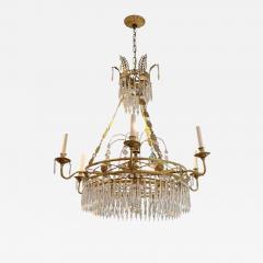 Russian Neoclassical Bronze Crystal Chandelier Italy 1950s - 4256389