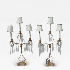 Russian Neoclassical Dore Bronze Crystal Marble Table Lamps Russia 19th c  - 4225638