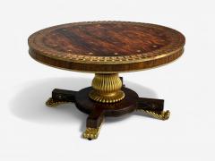 Russian Neoclassical Rosewood Brass Inlay Monumental Center Table 19th c  - 4236622