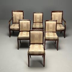 Russian Neoclassical Six Dining Chairs Mahogany Bronze Fabric Sothebys Prov - 3454929