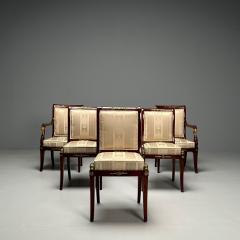 Russian Neoclassical Six Dining Chairs Mahogany Bronze Fabric Sothebys Prov - 3454930