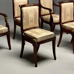 Russian Neoclassical Six Dining Chairs Mahogany Bronze Fabric Sothebys Prov - 3454931