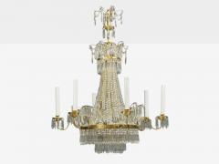 Russian Neoclassical Style Monumental Chandeliers Bronze Crystal 1960s - 4518530