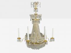 Russian Neoclassical Style Monumental Chandeliers Bronze Crystal 1960s - 4518531