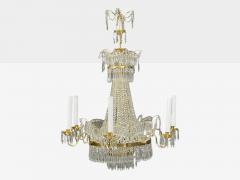Russian Neoclassical Style Monumental Chandeliers Bronze Crystal 1960s - 4518532
