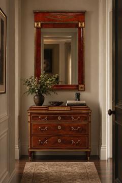 Russian Neoclassical Wall Mirror Mahogany Bronze Baltic States 1860s - 4791191