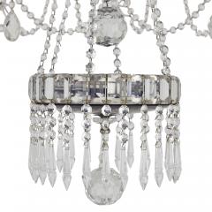 Russian Neoclassical style clear and blue cut glass chandelier - 2210767