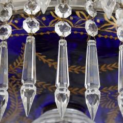 Russian Neoclassical style clear and blue cut glass chandelier - 2210789