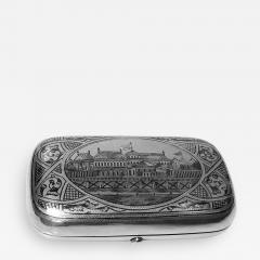 Russian Niello Silver Cigarette Cheroot Case Moscow 1887 Andrey Postnikov - 1265144