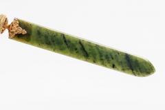Russian Silver Gilt Diamonds Nephrite and Guilloche Enamel Letter Opener - 2786657