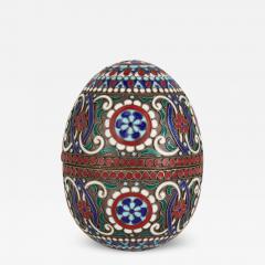 Russian cloisonn enamel and silver gilt egg - 3636097