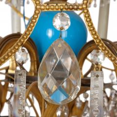 Russian cut glass ormolu and blue porcelain chandelier - 3437674