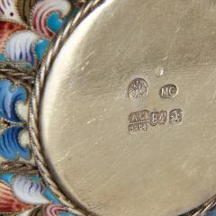 Russian kovsch in silver gilt cloisonne enamel and silver pearl - 3215272
