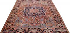 Rust Antique Persian Heriz Handmade Medallion Designed Wool Rug - 2905462