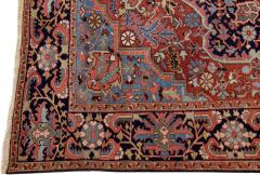 Rust Antique Persian Heriz Handmade Medallion Designed Wool Rug - 2905463