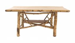 Rustic Adirondack Birch Wood Dining Table - 4650418